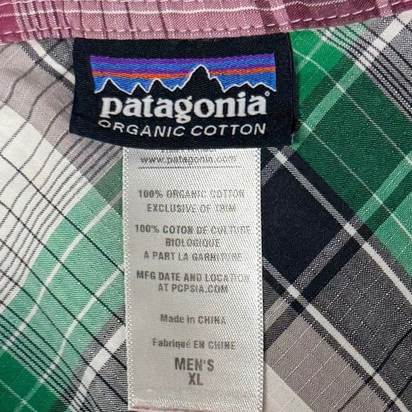 Patagonia Organic Cotton Plaid Short Sleeve Western‎ Cowboy Boho Shirt Mens XL - Picture 6 of 8